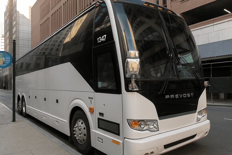 a Charter Bus Rental Sunrise coach bus