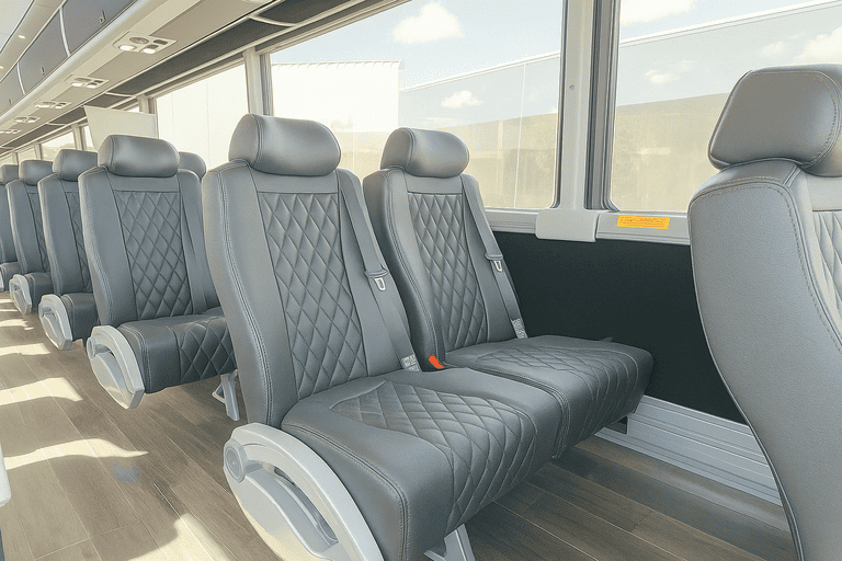 interior of Charter Bus Rental Sunrise charter bus