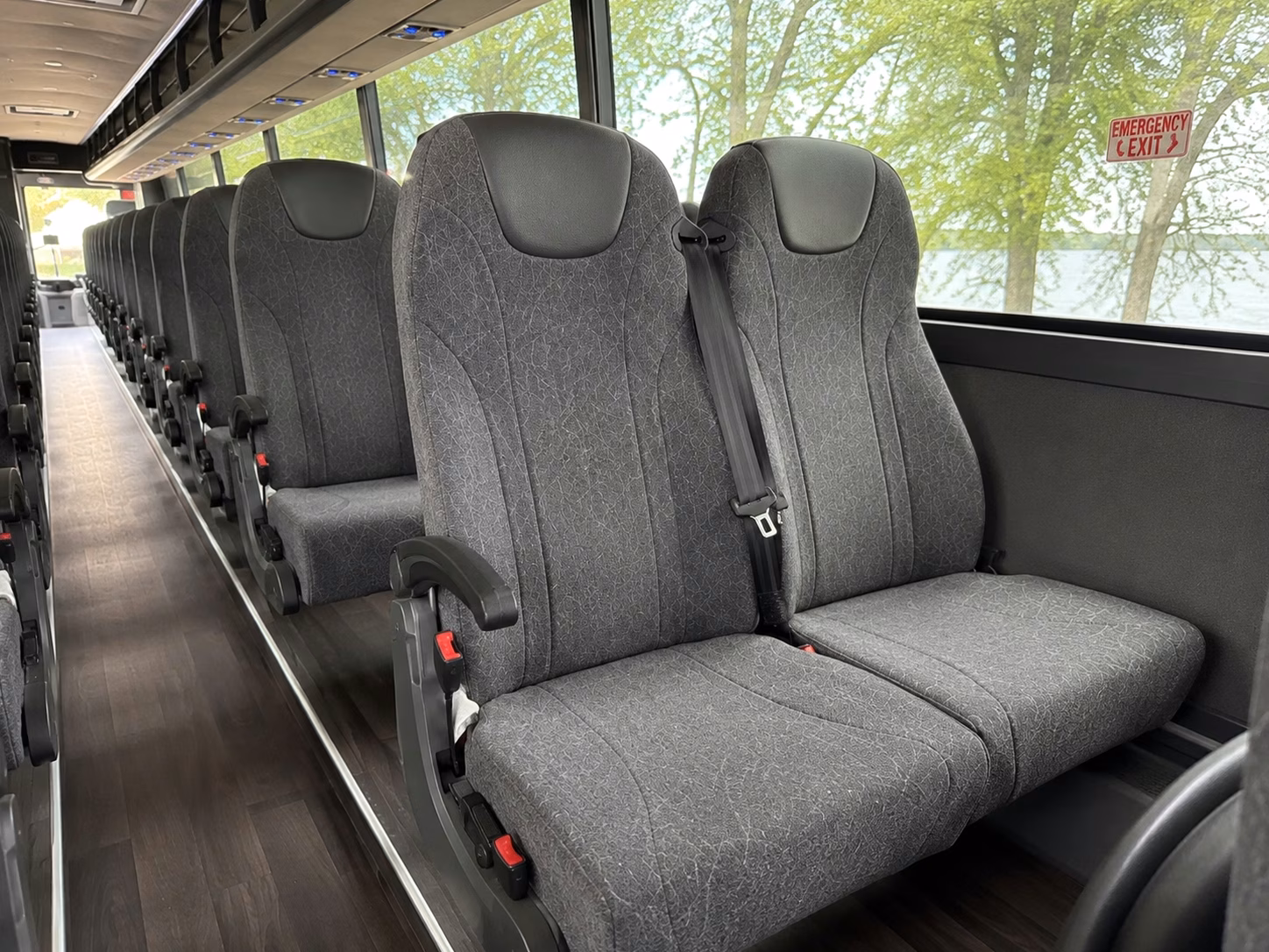 56 passenger charter bus inside
